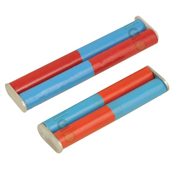 Cylindrical Bar Magnet, Pair, Chrome Steel